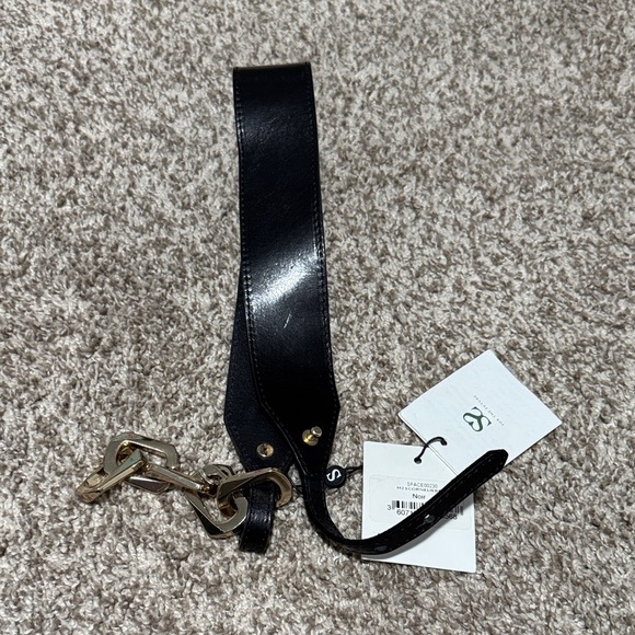 Sandro Black Leather Chain Link Belt with Gold Hardware Size S NWT main image 4